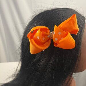 Orange Bow Hair Clip | Women’s Fashion Hair Accessory